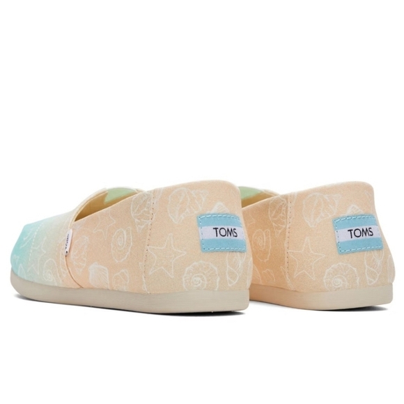 New Tom's Super Cute Multi Ombre Seashell Print Size 8 - Picture 5 of 6